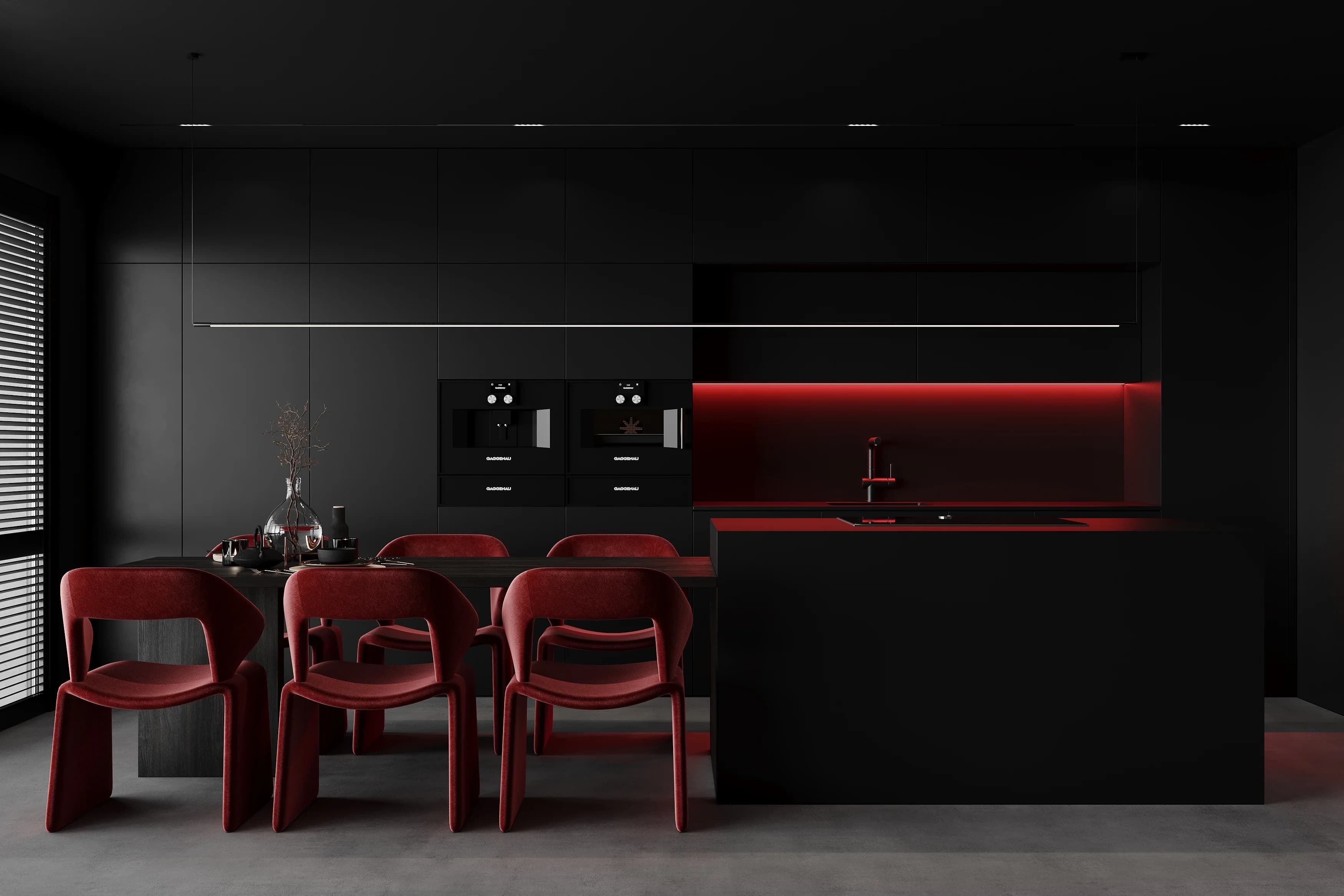 Darkline - apartament czarno czerwony Wrocław 2022