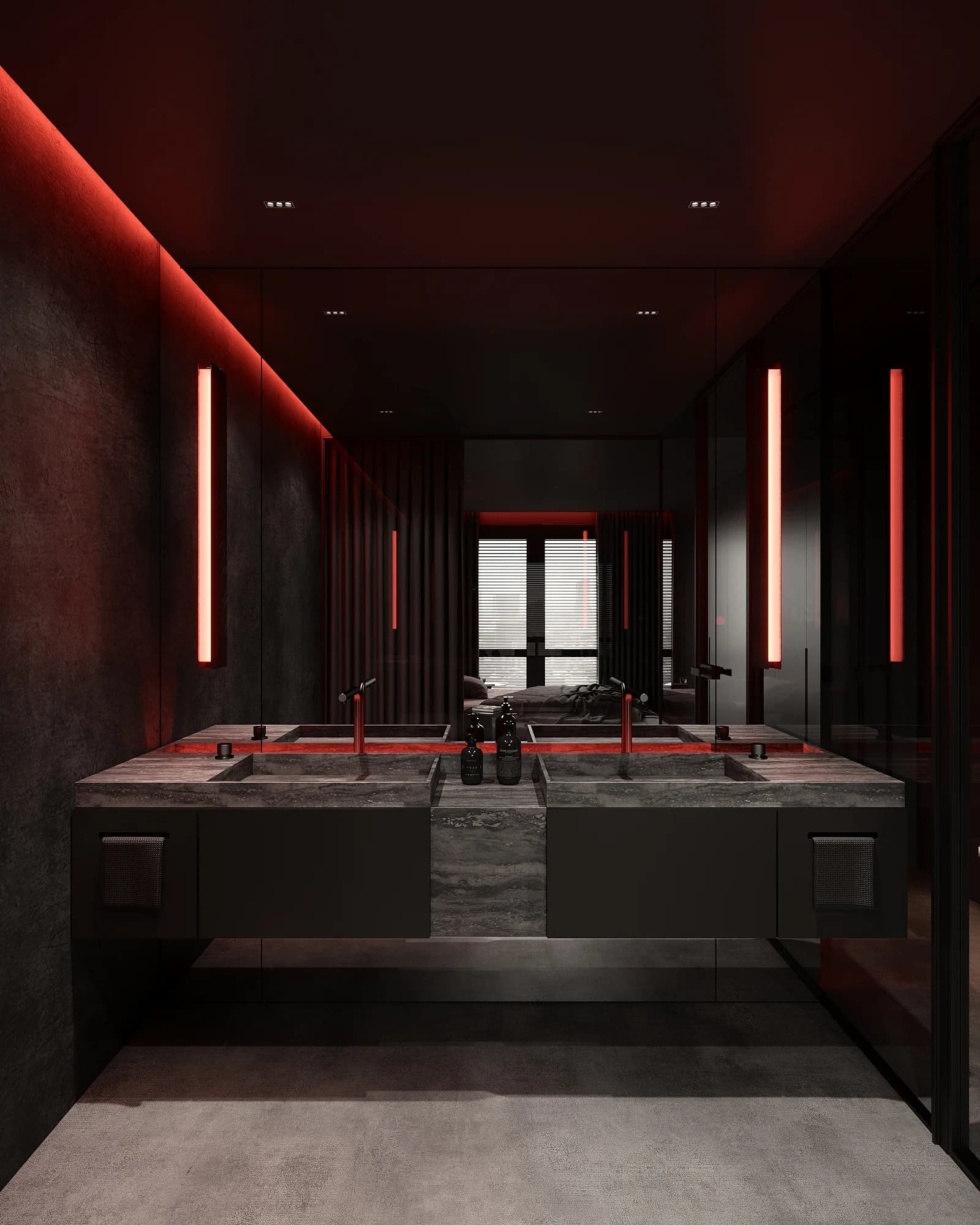 Darkline - apartament czarno czerwony Wrocław 2022