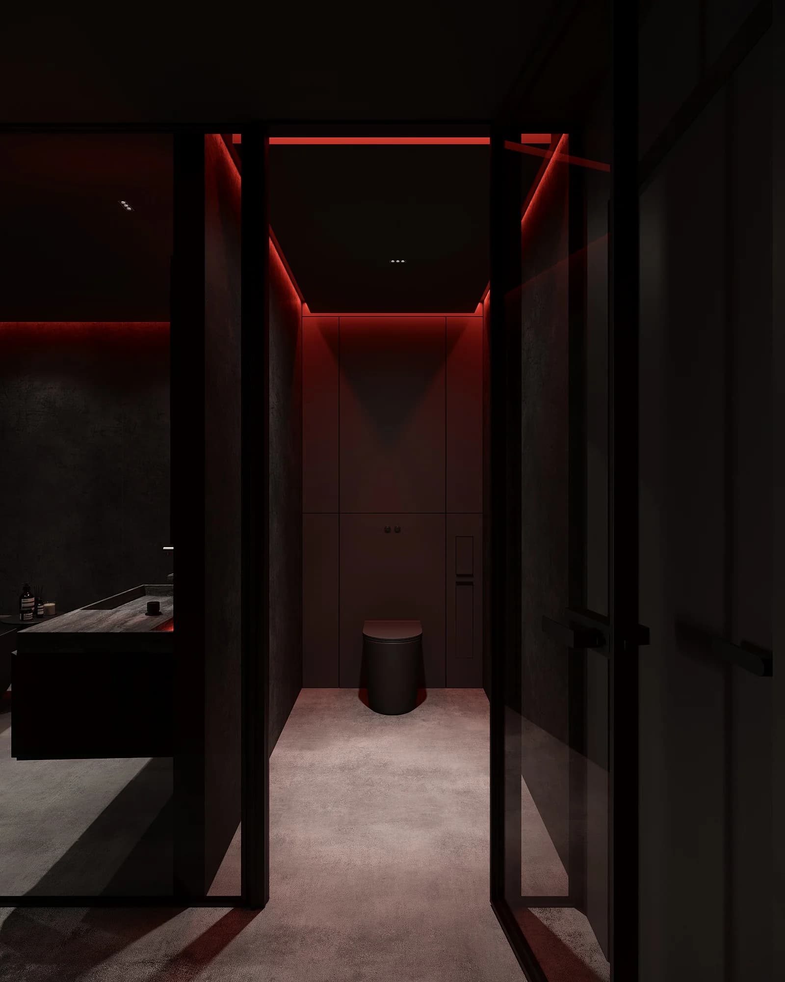 Darkline - apartament czarno czerwony Wrocław 2022