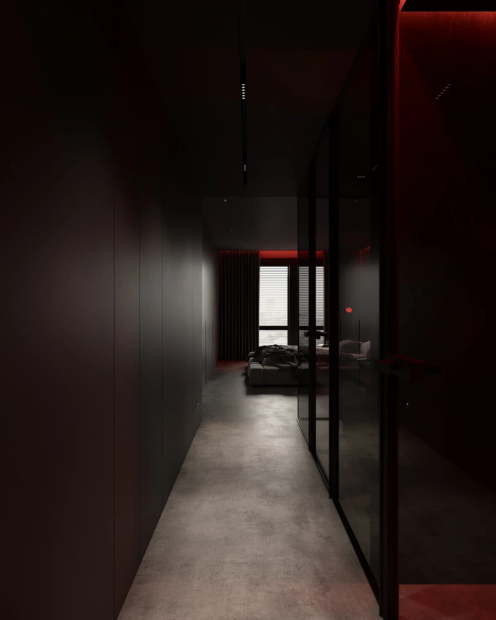 Darkline - apartament czarno czerwony Wrocław 2022