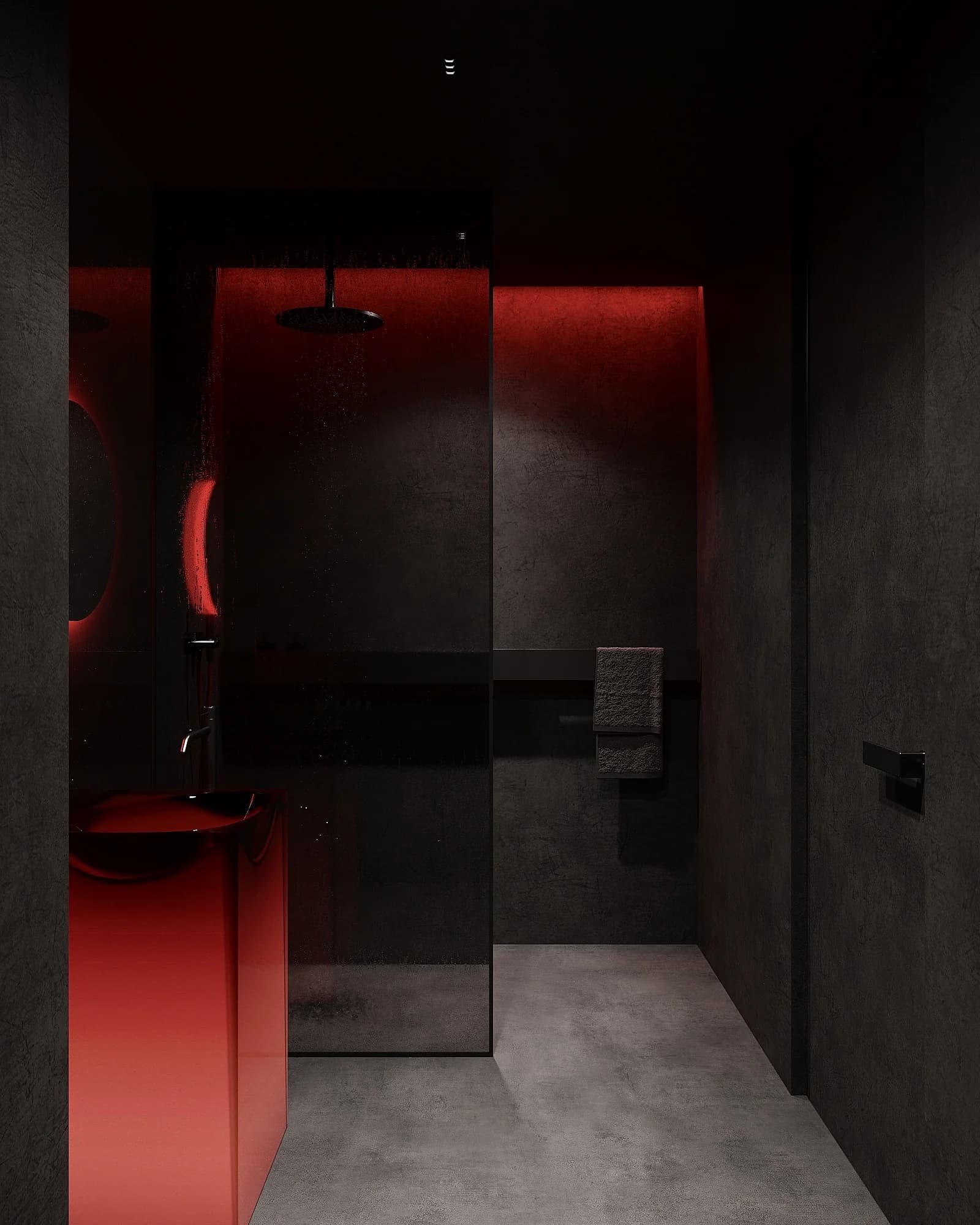 Darkline - apartament czarno czerwony Wrocław 2022