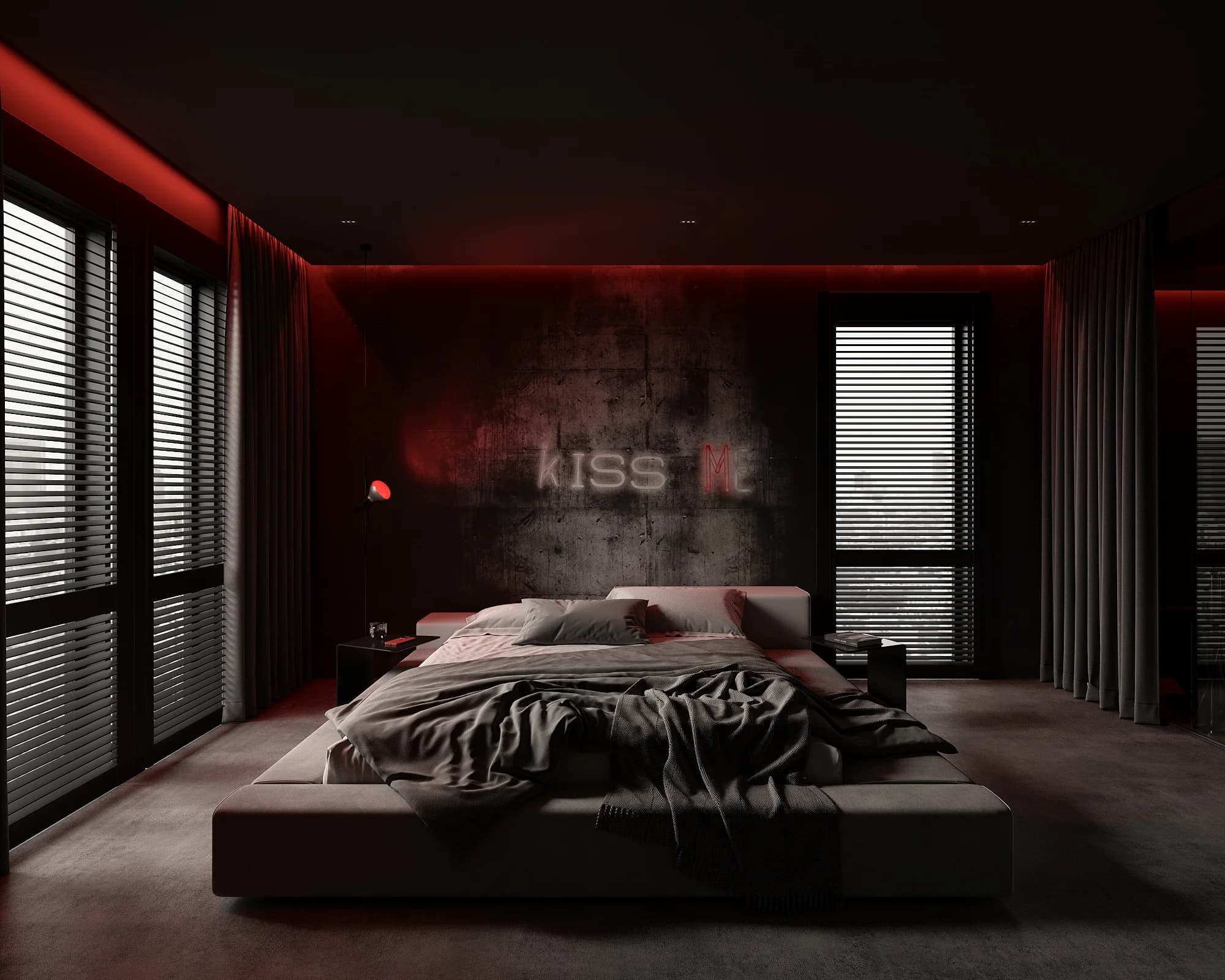 Darkline - apartament czarno czerwony Wrocław 2022