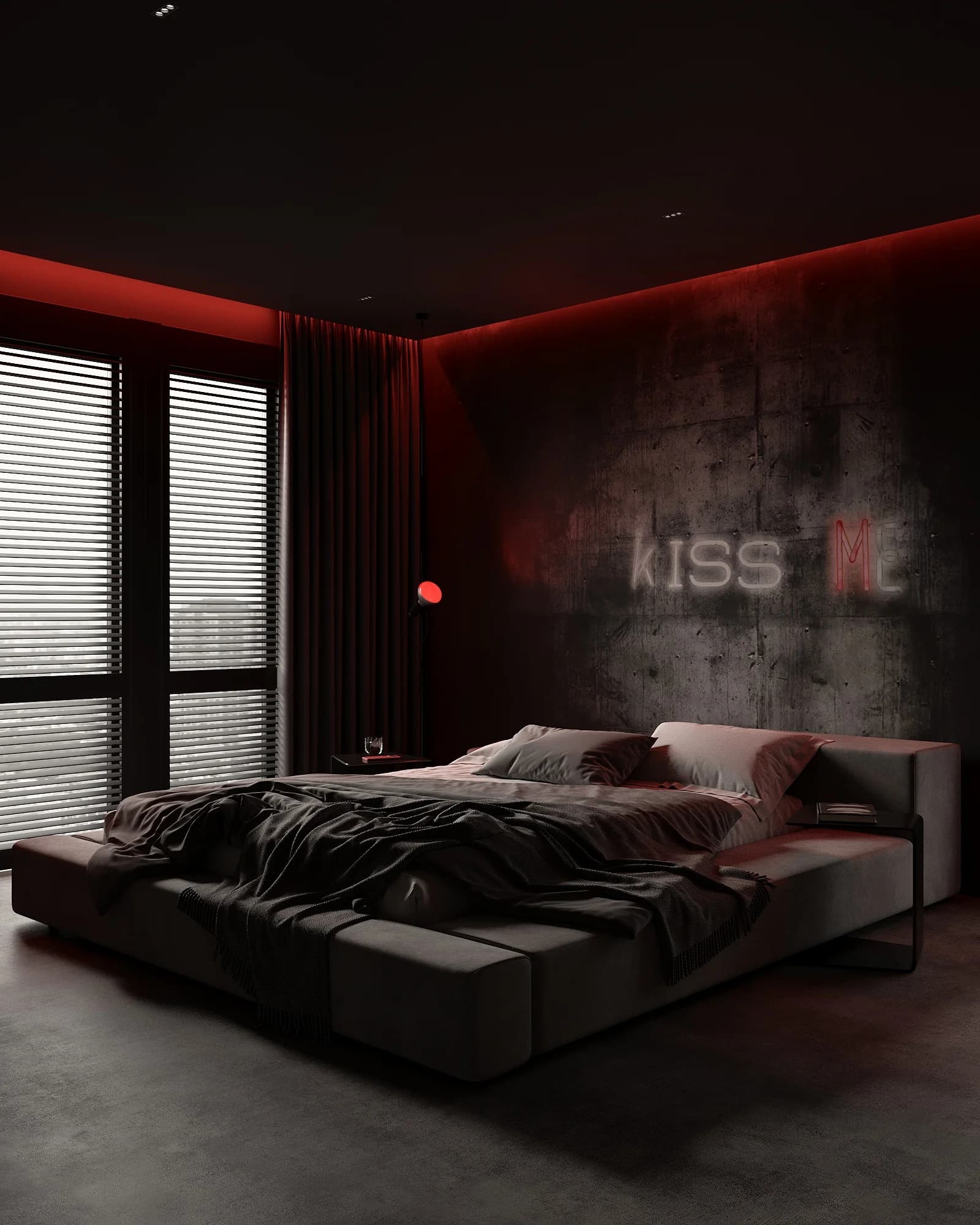 Darkline - apartament czarno czerwony Wrocław 2022