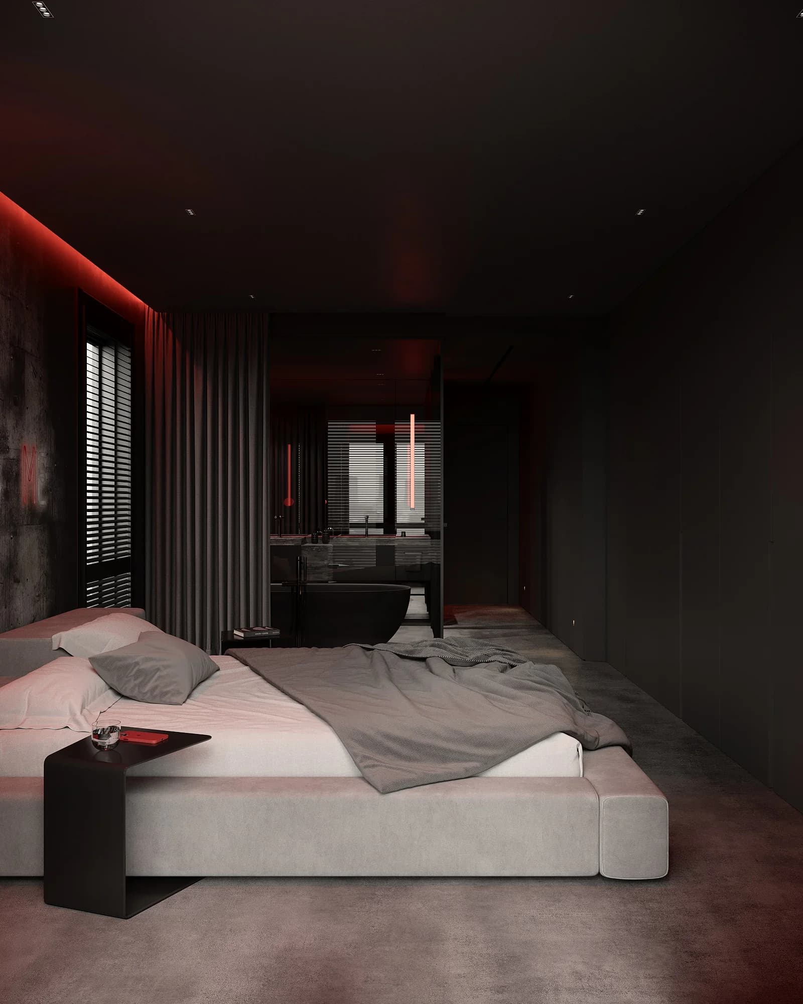 Darkline - apartament czarno czerwony Wrocław 2022