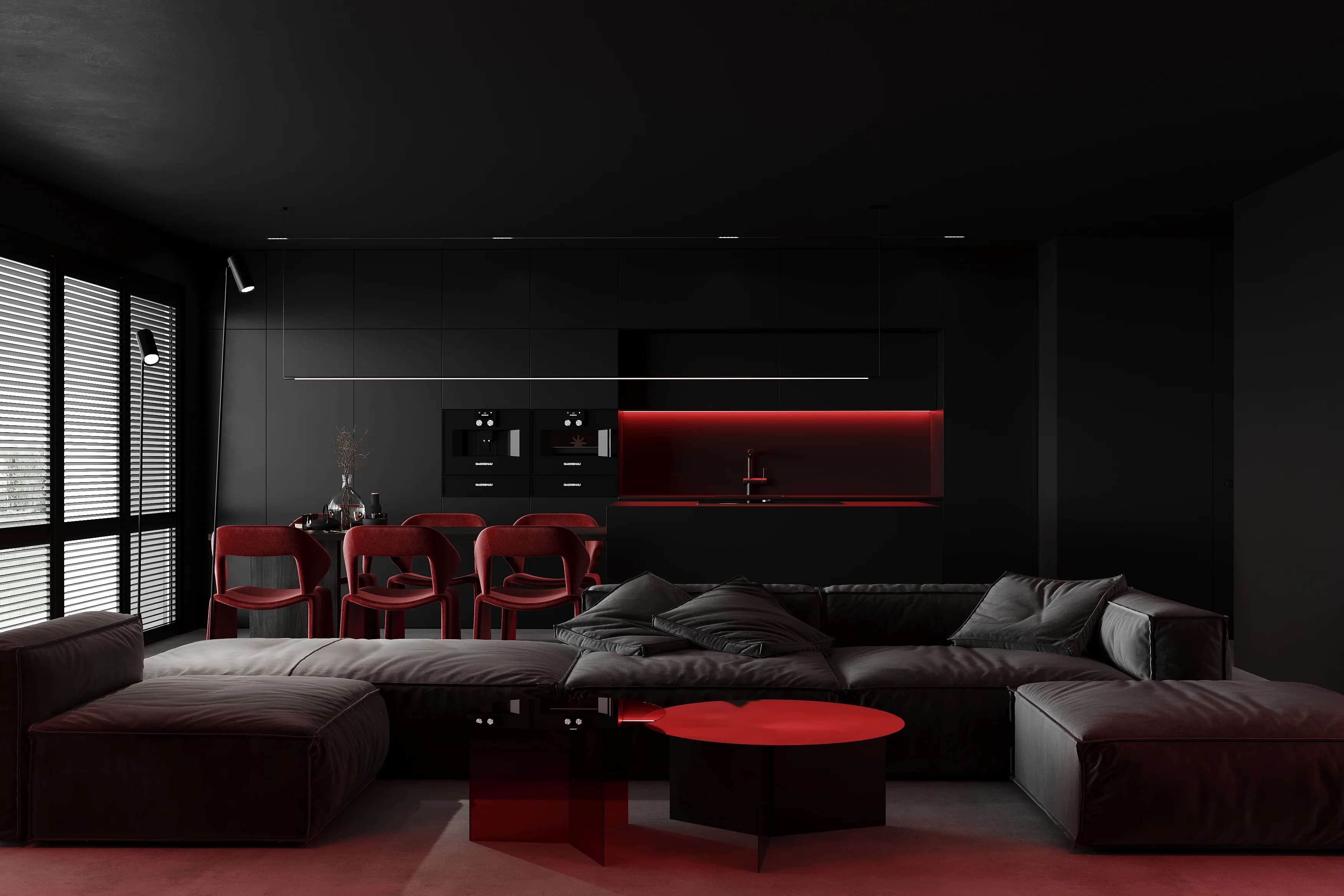 Darkline - apartament czarno czerwony Wrocław 2022