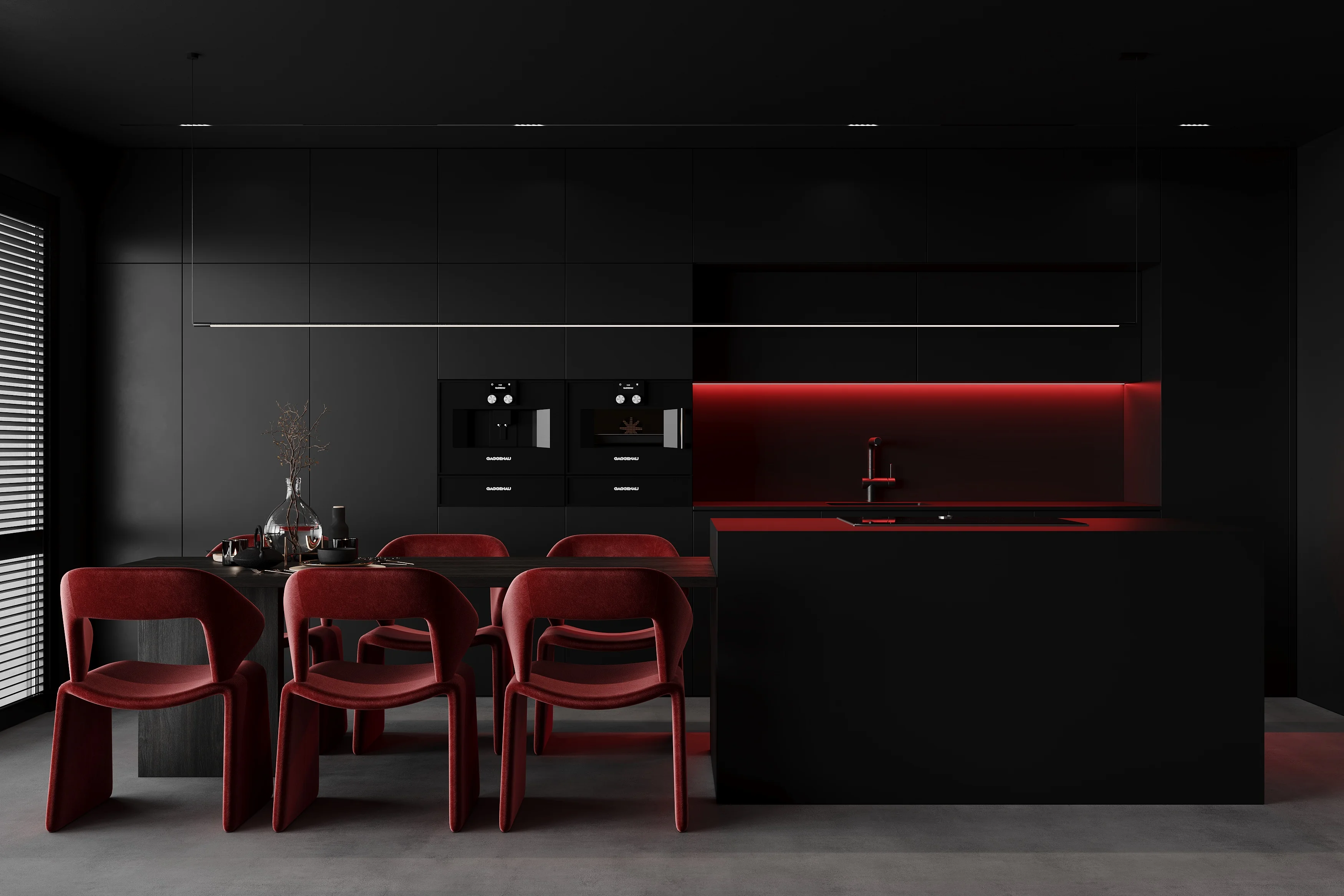 Darkline - apartament czarno czerwony Wrocław 2022