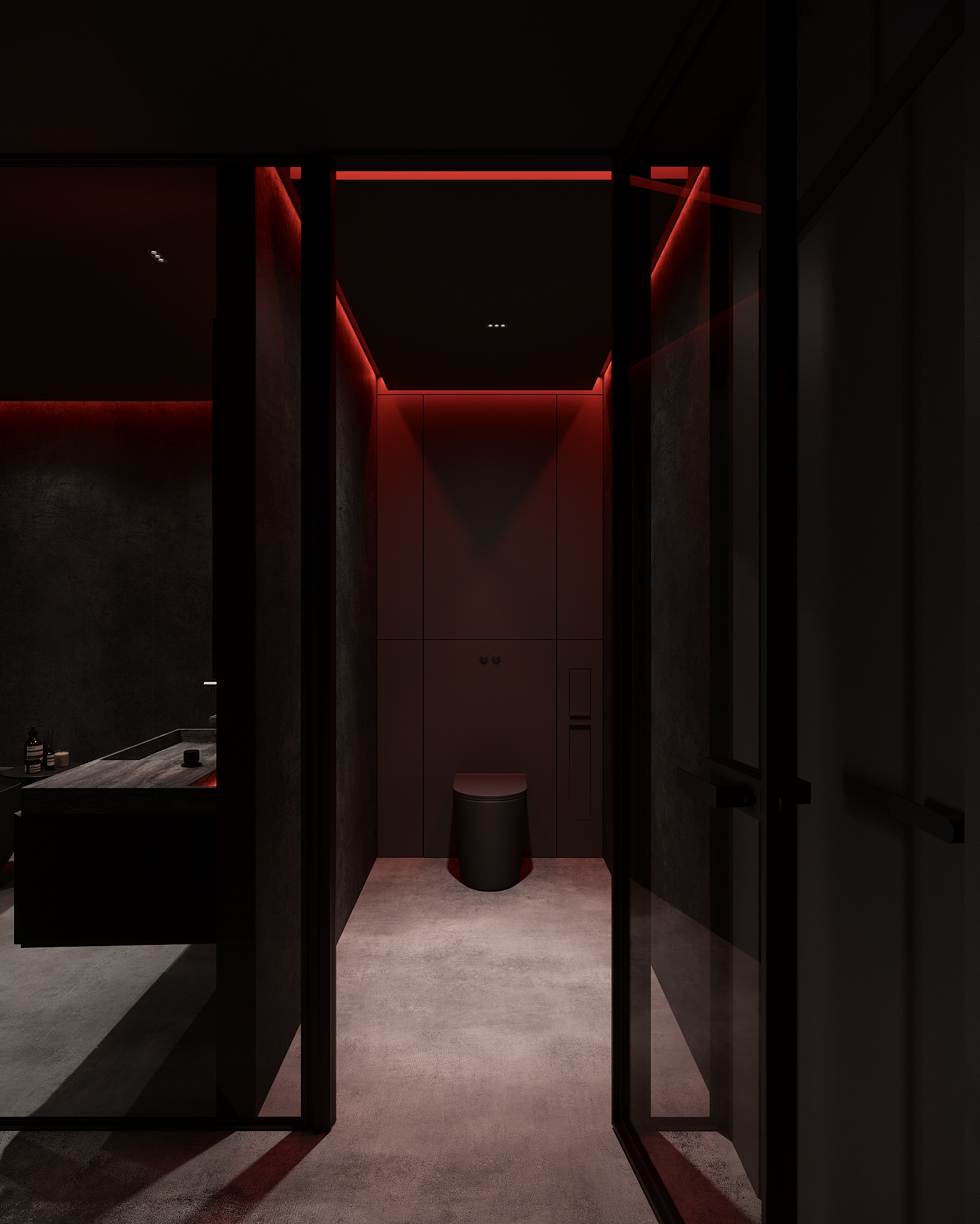 Darkline - apartament czarno czerwony Wrocław 2022