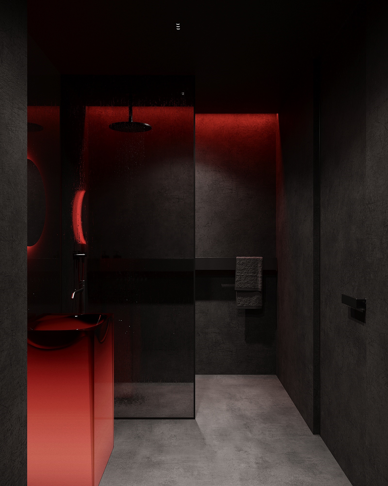 Darkline - apartament czarno czerwony Wrocław 2022