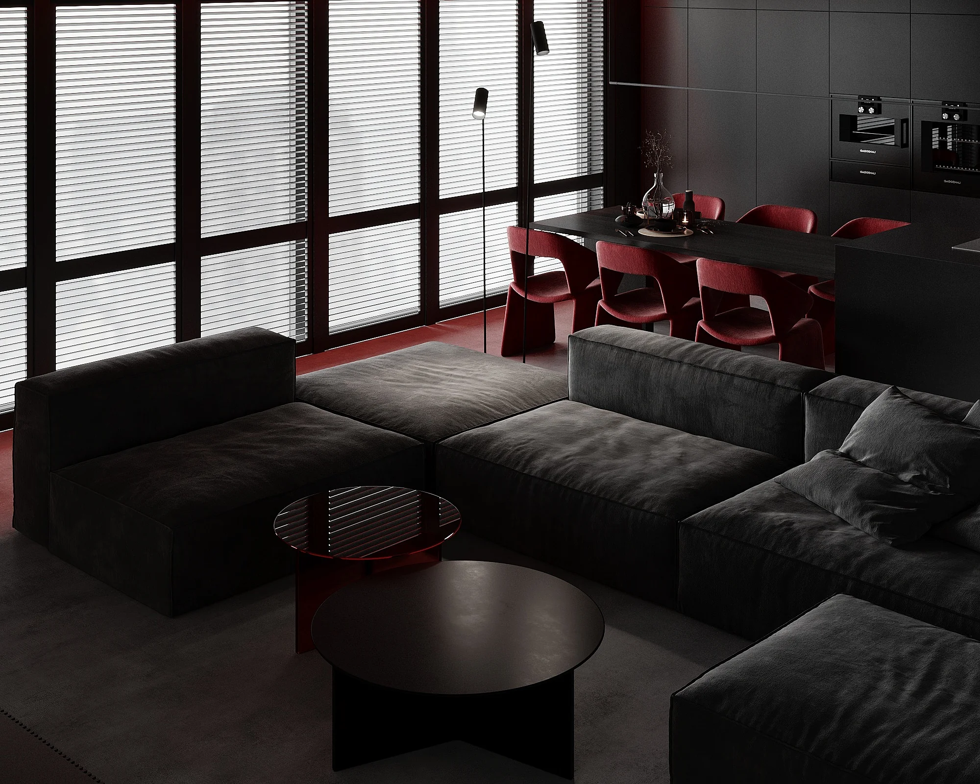 Darkline - apartament czarno czerwony Wrocław 2022