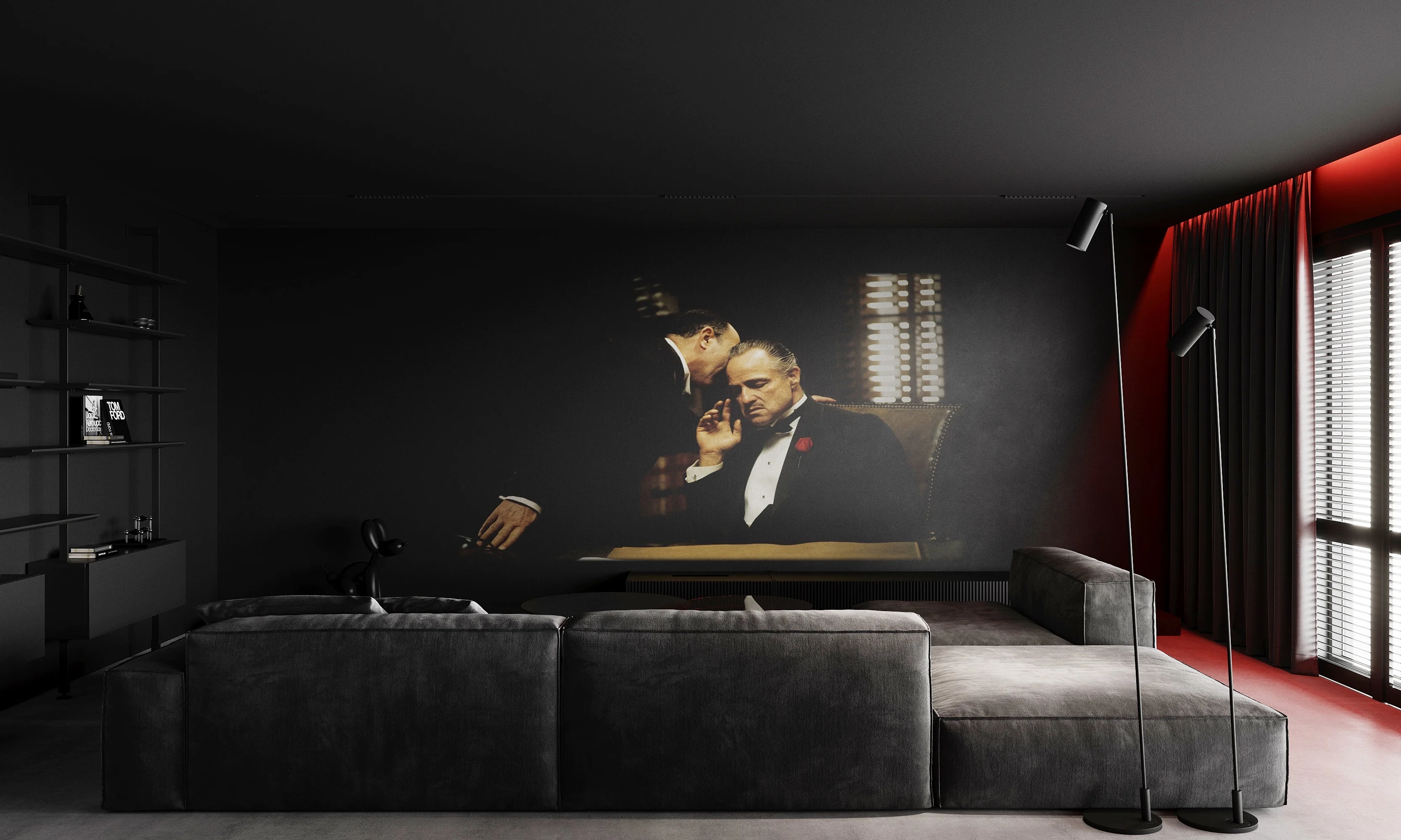 Darkline - apartament czarno czerwony Wrocław 2022