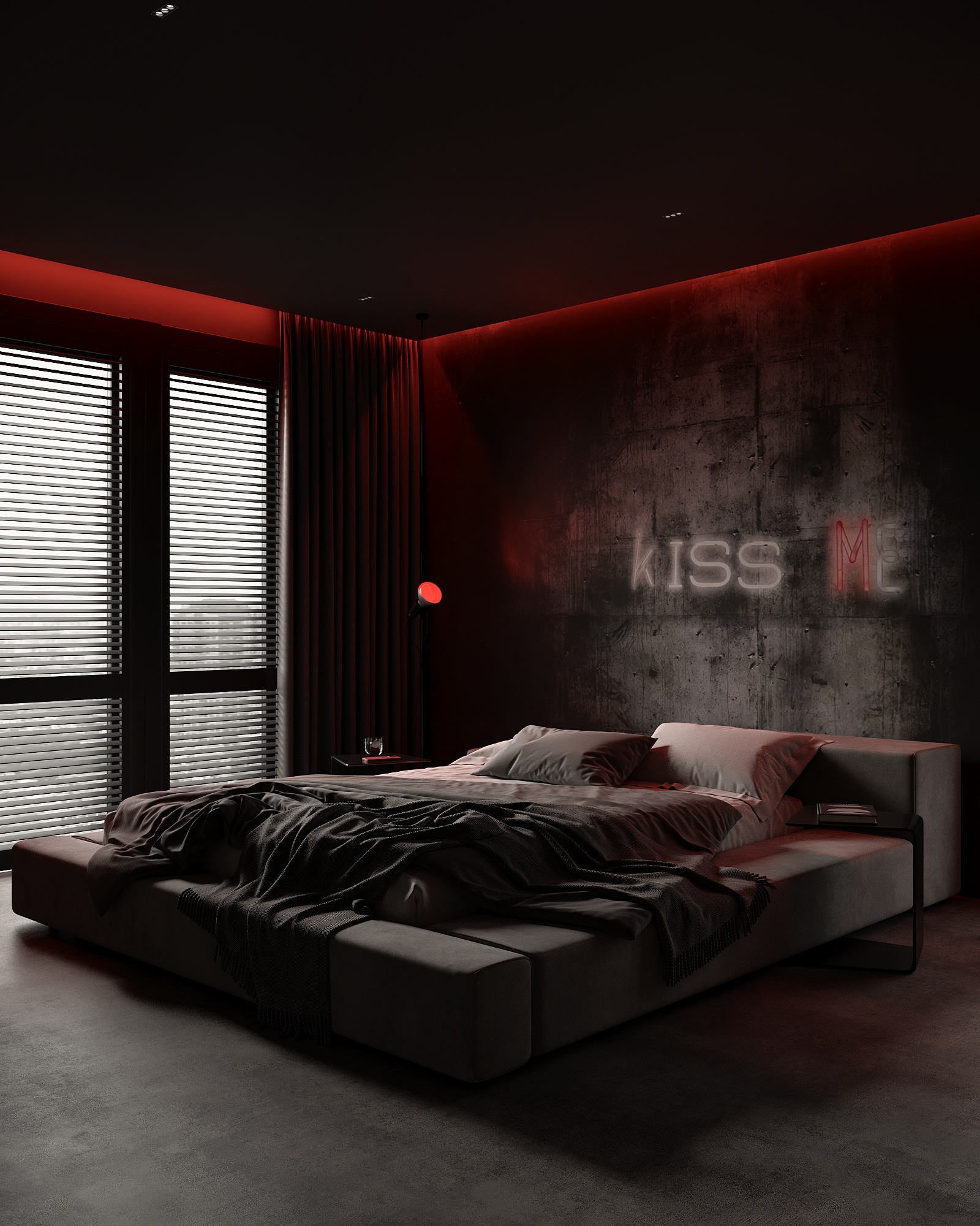 Darkline - apartament czarno czerwony Wrocław 2022