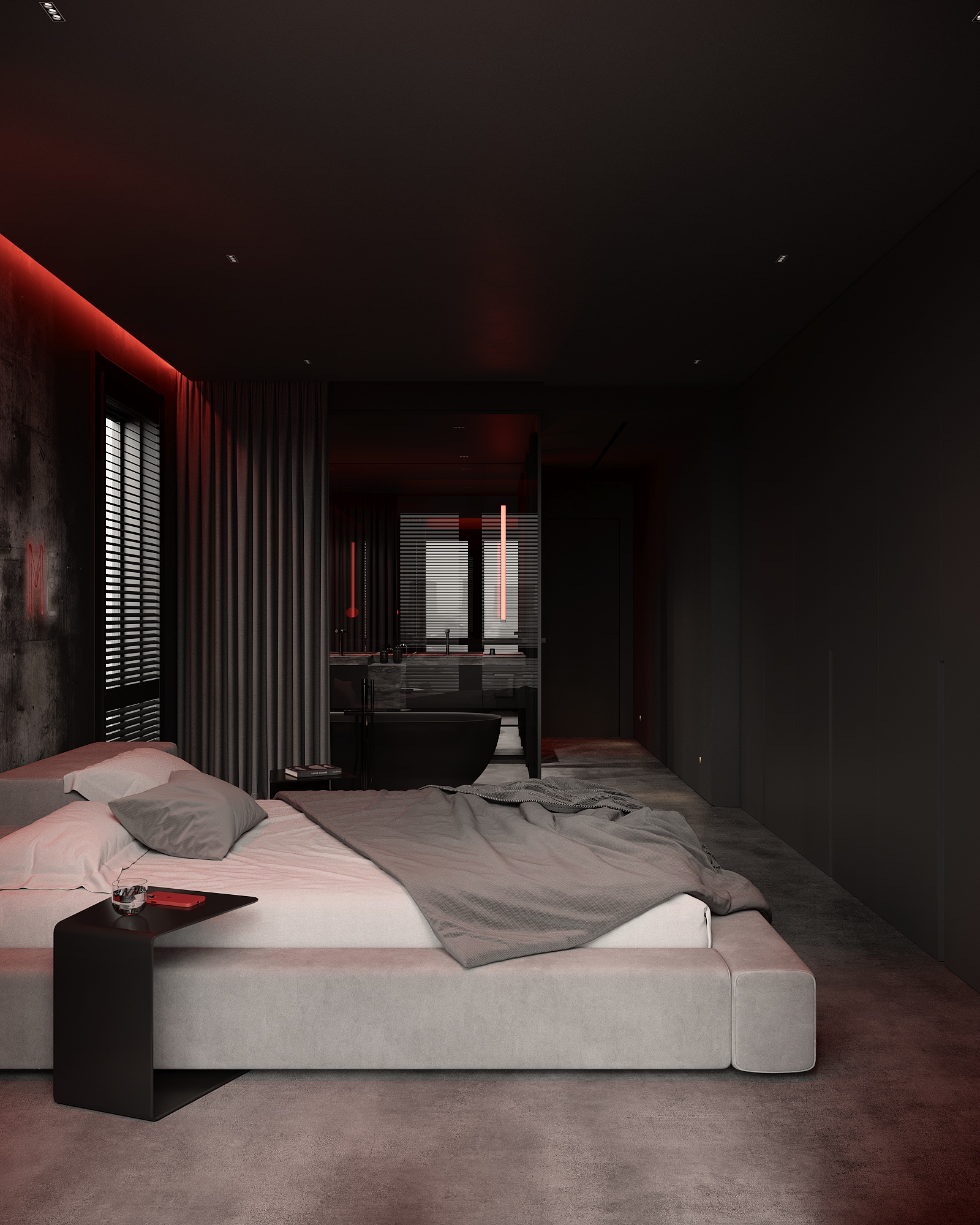 Darkline - apartament czarno czerwony Wrocław 2022